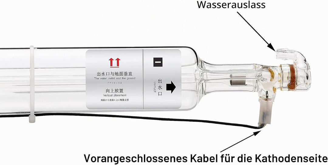 TEN-HIGH CO2 Glas Laserröhre Laser Tube 40W 700 mm Dm. 50 mm für Laser Gravier- und Schneiden Maschi