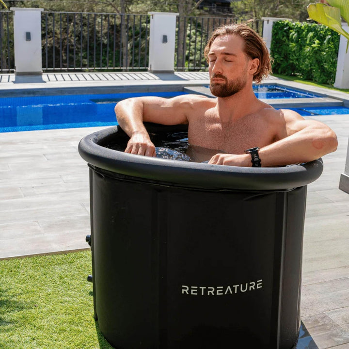 Eisbad [PolarPlunge] Eistonne (300L) mit wetterfester Abdeckung & robuster Isolierung – Eisfass zur
