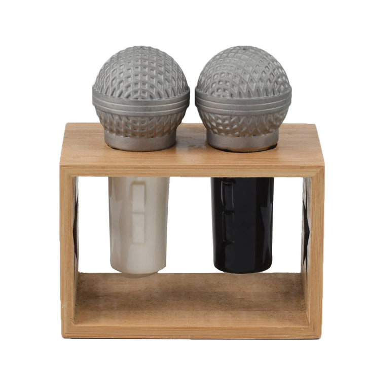 Mikrofon Salt & Pepper Shaker | Die coolen Gewürzstreuer in Mikrofon Optik | Keramik- Salz und Pfeff