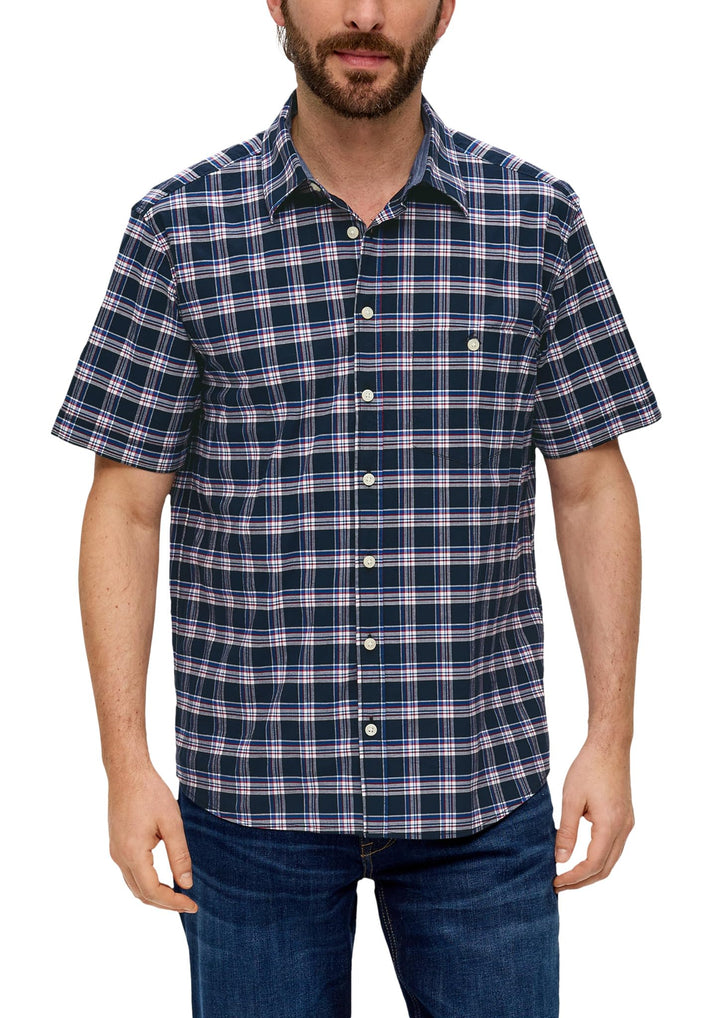 s.Oliver Herren Hemd Kurzarm XL Blau 58n4, XL Blau 58n4