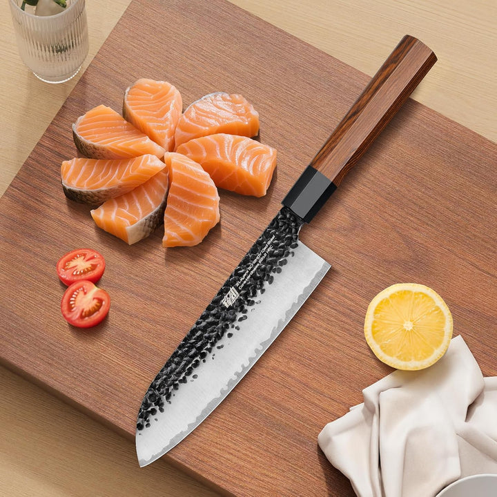 FINDKING Dynasty Serie Japanisches Santoku-Messer, Professionelles Küchenmesser, Klinge aus 9Cr18MoV