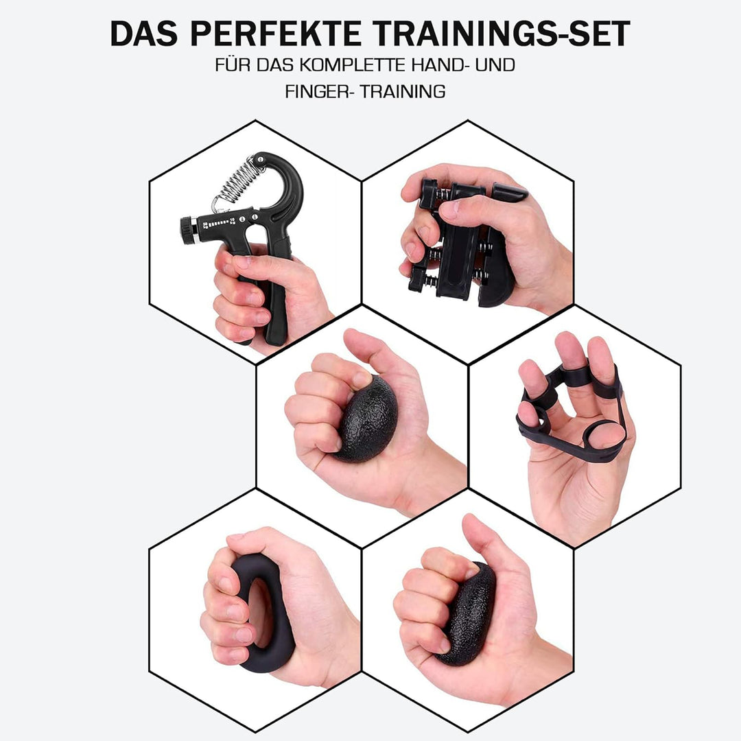 ALPHASKIN Premium Handtrainer I Verbessertes Konzept 2023 I 2er & 5er Set | Fingertrainer Griffkraft
