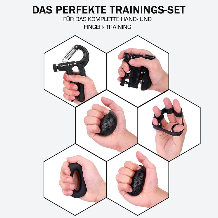 ALPHASKIN Premium Handtrainer I Verbessertes Konzept 2023 I 2er & 5er Set | Fingertrainer Griffkraft
