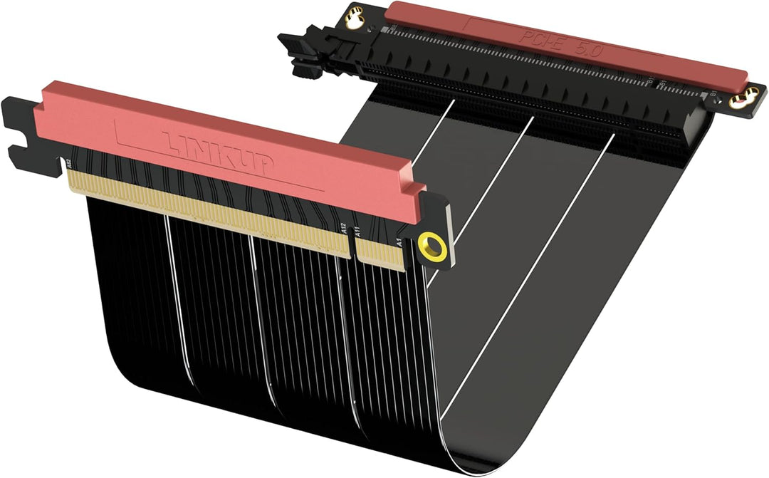 LINKUP - AVA5 PCIE 5.0 Riser-Kabel|RTX5090 RX9070 GPU Bereit|x16 128GB/s|Kompatibel mit Cooler Maste