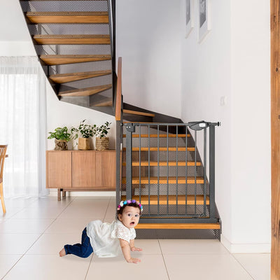 NAIZY Türschutzgitter für Kinder, Treppenschutzgitter N Stop Safety Gate mit Ohne Bohren und Metall