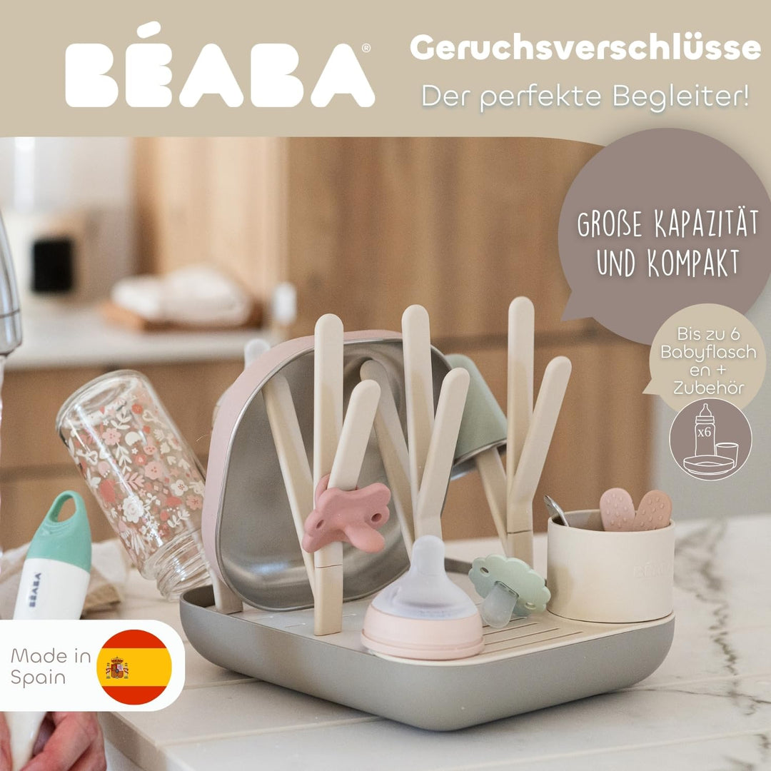 BÉABA Flaschen- und Kindergeschirrabtropfer – Grosses Fassungsvermögen, Modular, Für bis zu 6 Flasch