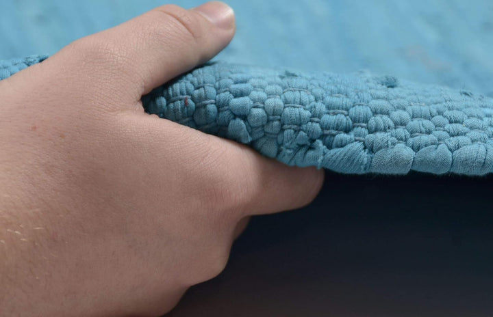 Theko | Dhurry Teppich aus 100% Baumwolle Flachgewebe Teppich Happy Cotton | handgewebt | Farbe: Tür
