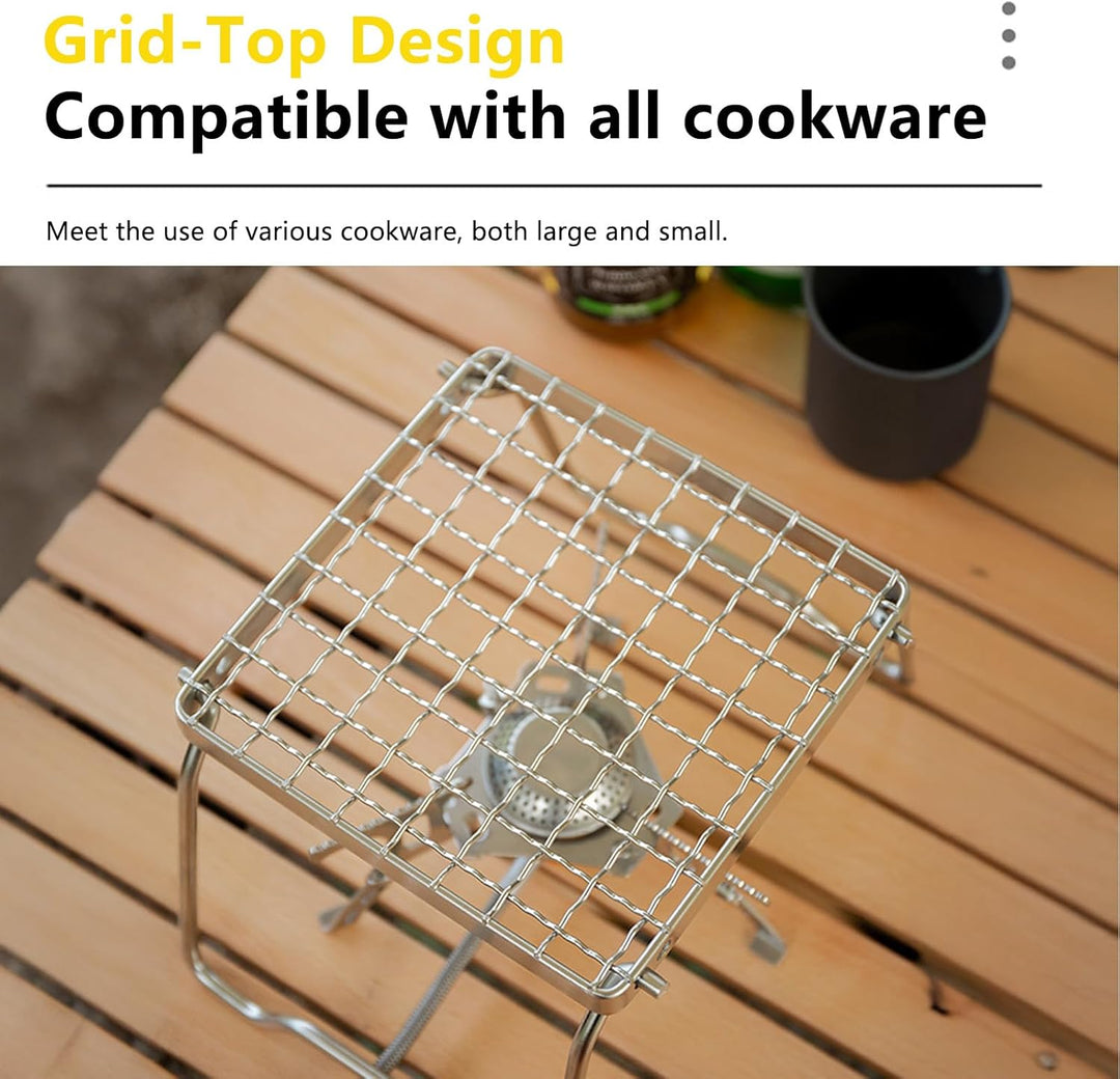 Campinggrills, Klappbarer Grillrost, 16 x 16 cm Lagerfeuergrill, tragbarer Lagerfeuergrill, silberfa