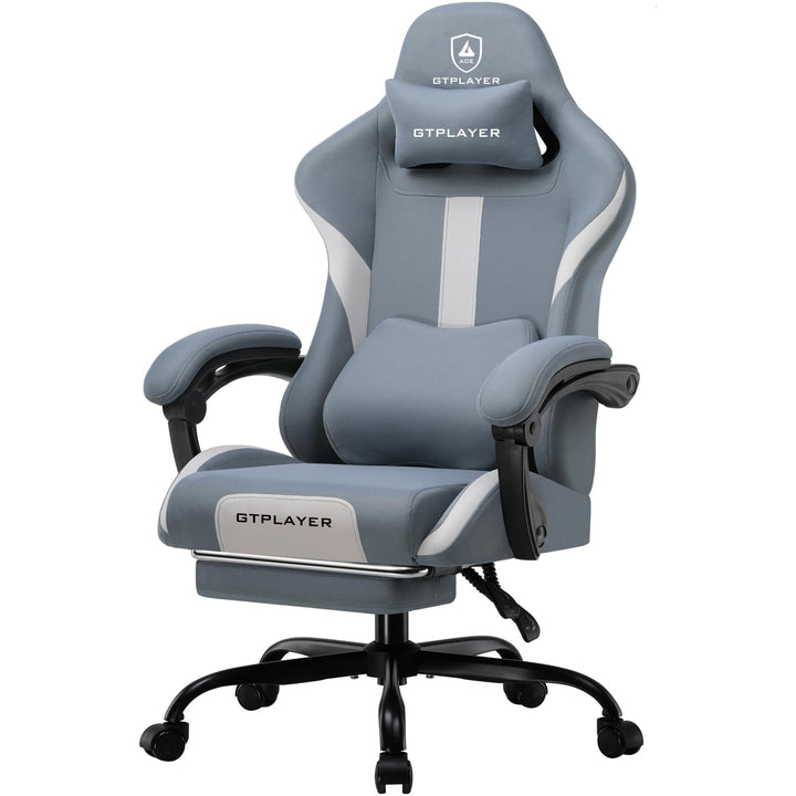 GTPLAYER Gaming Stuhl Bürostuhl Ergonomisch Gaming Sessel mit Kopfstütze und Cloud-Lendenkissen, Gep