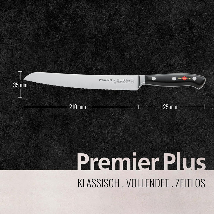 F. DICK Brotmesser, Sägemesser, Premier Plus (Messer mit Klinge 21 cm, X50CrMoV15 Stahl, nichtrosten