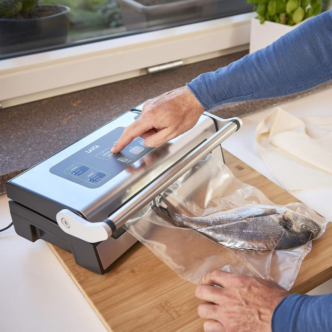 LAICA VT3240 Vakuumiergerät für Lebensmittel mit extra Zubehör für Vakuumbeutel - Automatische Heiss