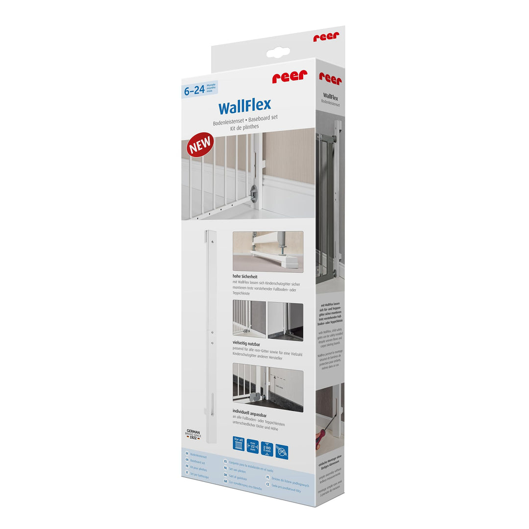 Reer WallFlex Abstandhalter zu Fussbodenleisten für alle Tür- und Treppengitter, weiss Single, Singl