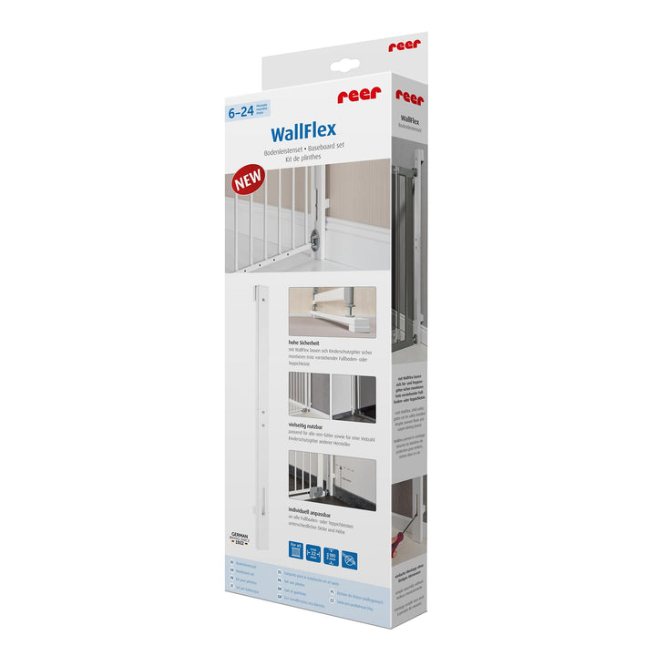 Reer WallFlex Abstandhalter zu Fussbodenleisten für alle Tür- und Treppengitter, weiss Single, Singl