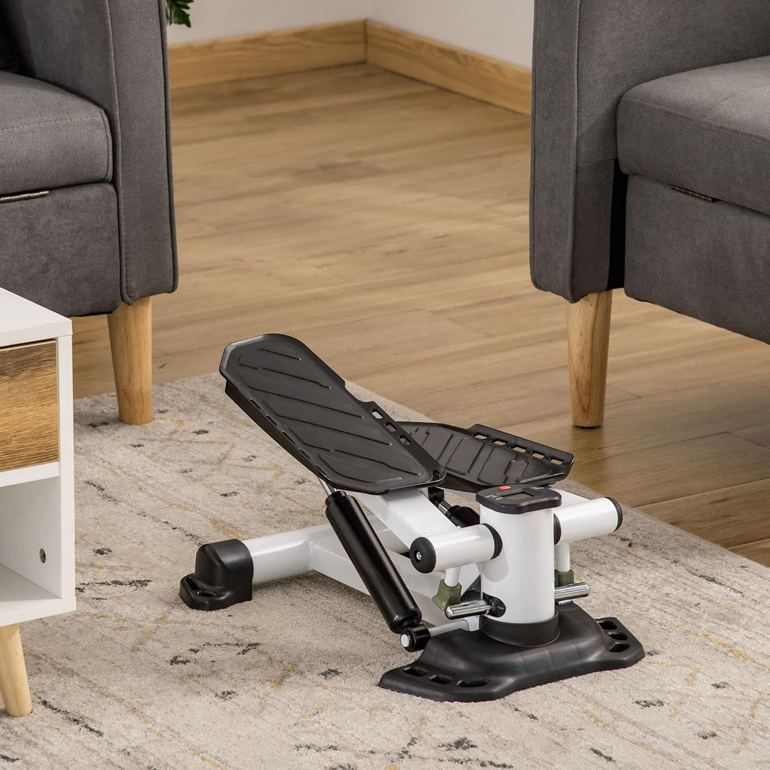 HOMCOM Mini Stepper Minifahrrad Fitness Heimtrainer LCD-Bildschirm mit Zwei grossen Pedalen Metall A