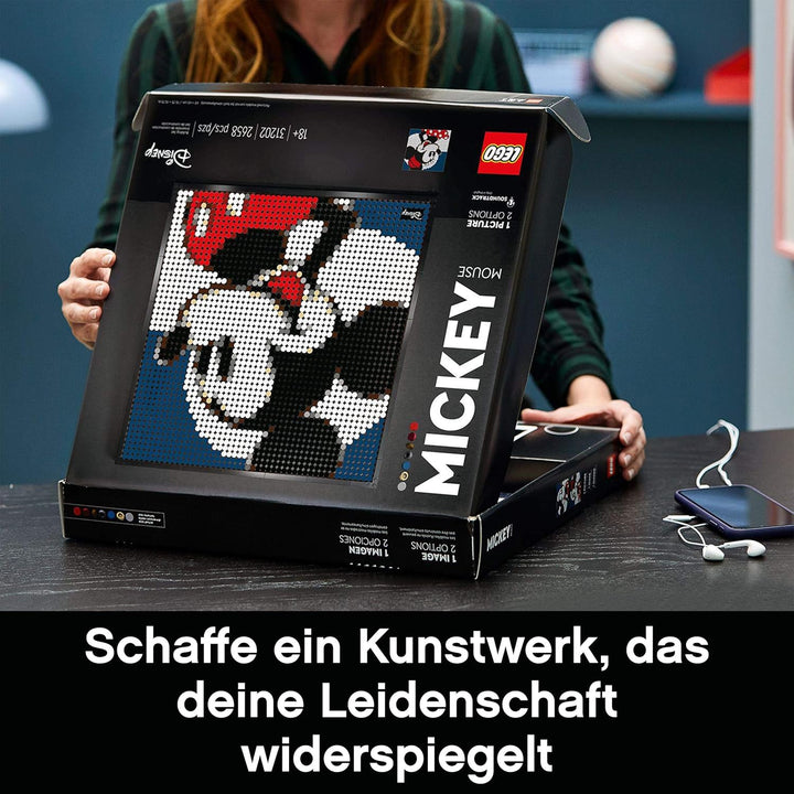 LEGO 31202 Art Disney's Mickey Mouse Set, Poster, Wanddekoration, Dekorationsideen, Geschenkidee für