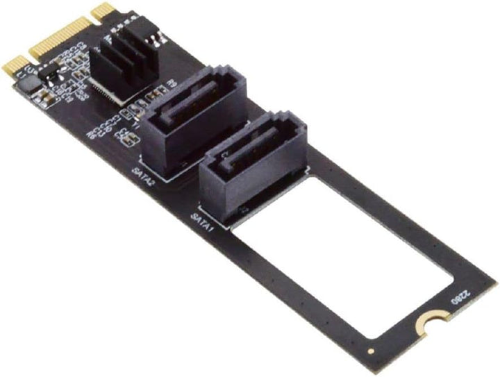 cablecc PCI Express NGFF Key B+M zu SATA 3.0 6 Gbps Dual Ports Vertical Adapter Converter Festplatte
