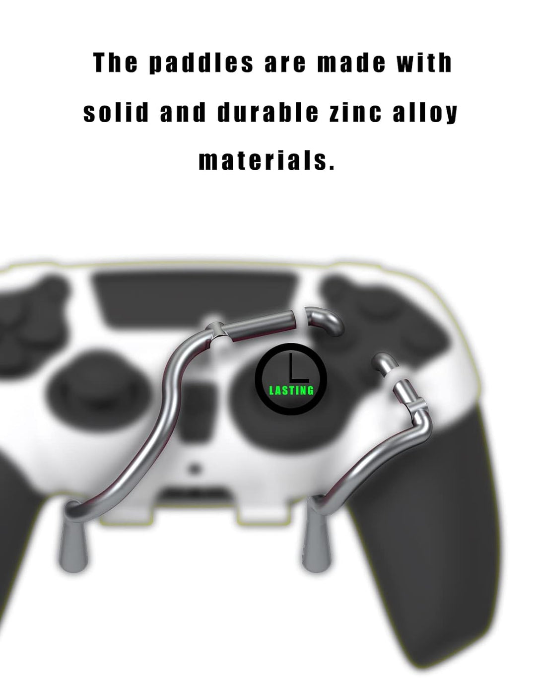 EXknight Leverback FPS Paddles Attachment, Back Buttons Gaming Paddles für PS5 Controller(Weiss), We