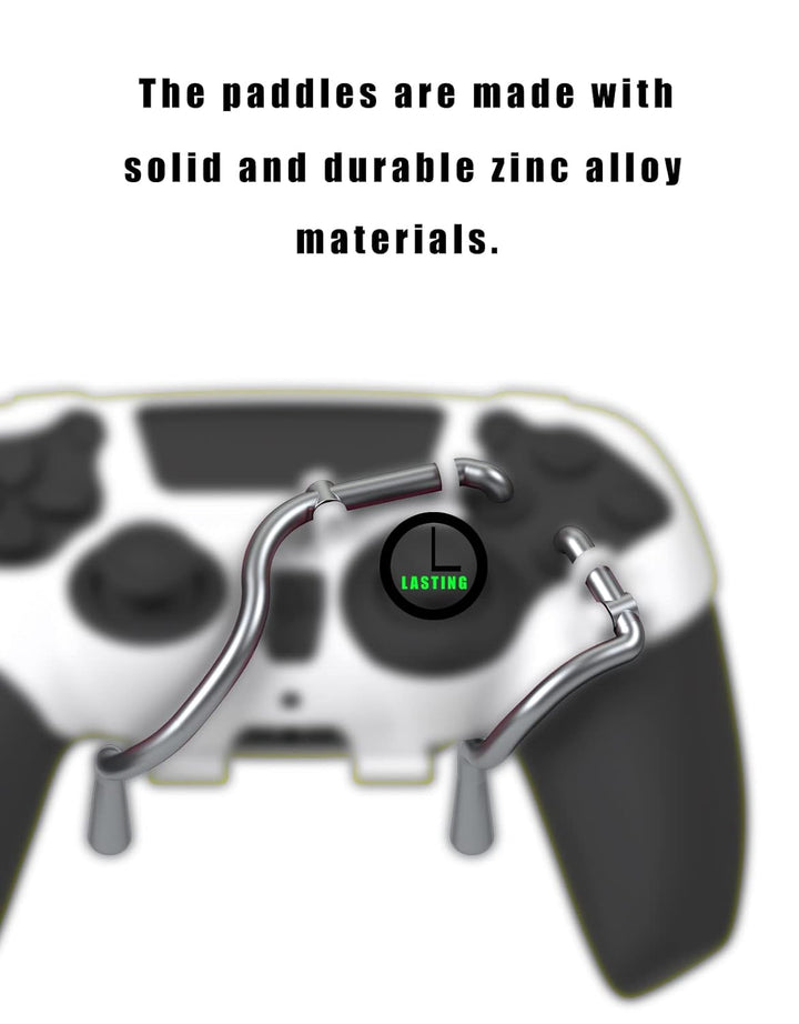 EXknight Leverback FPS Paddles Attachment, Back Buttons Gaming Paddles für PS5 Controller(Weiss), We