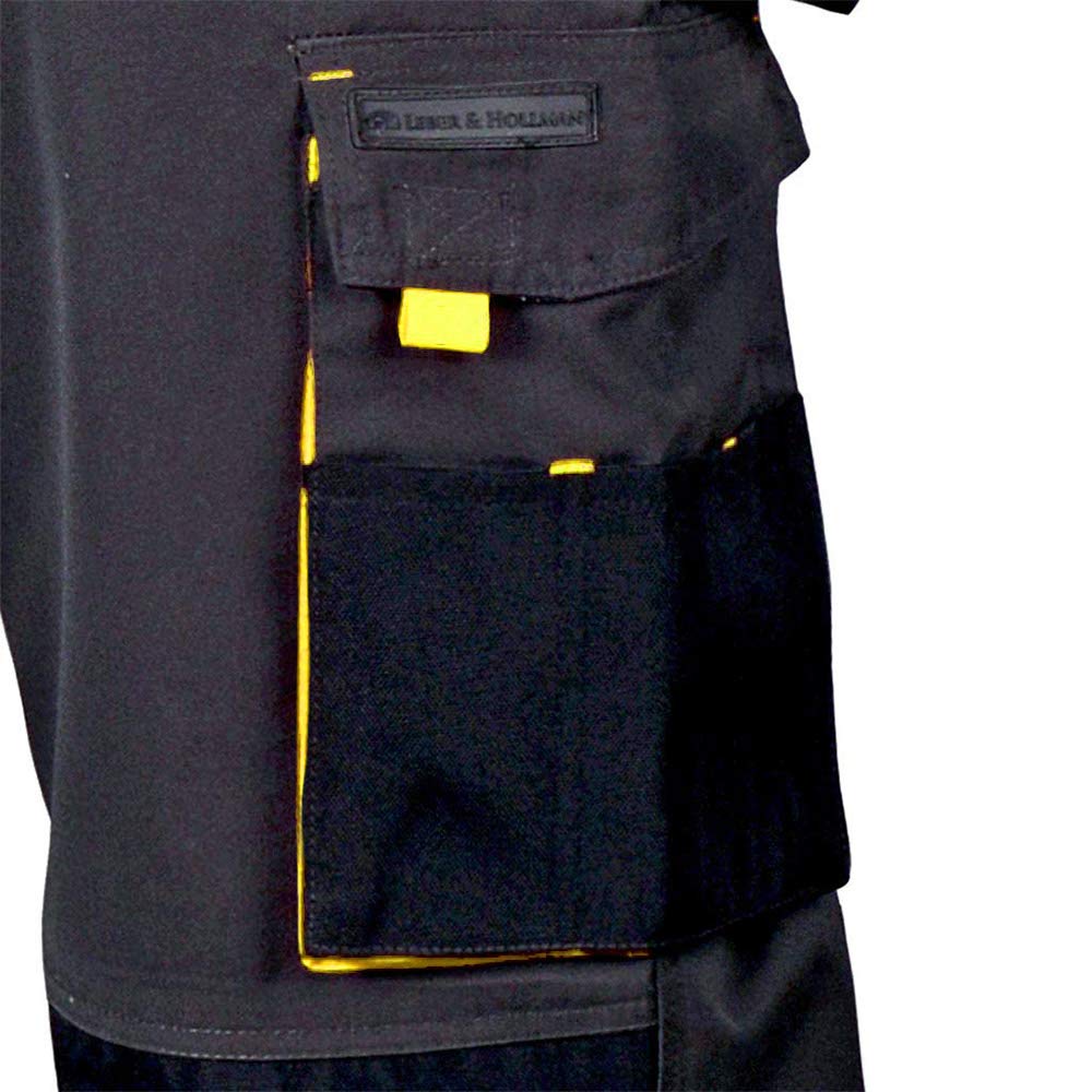 Leber&amp;Hollman Arbeitshose für Herren - Sicherheitshose für Männer - mit Taschen für Kniepolster - Bu