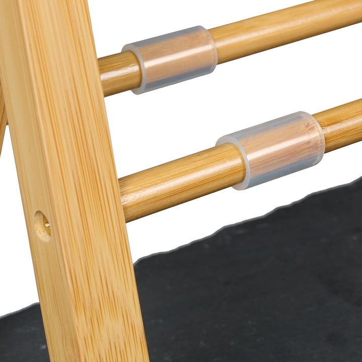 Relaxdays Etagere, 2 Etagen, mit Schieferplatten, HBT 27x32x17 cm, rustikaler Servierständer, Bambus