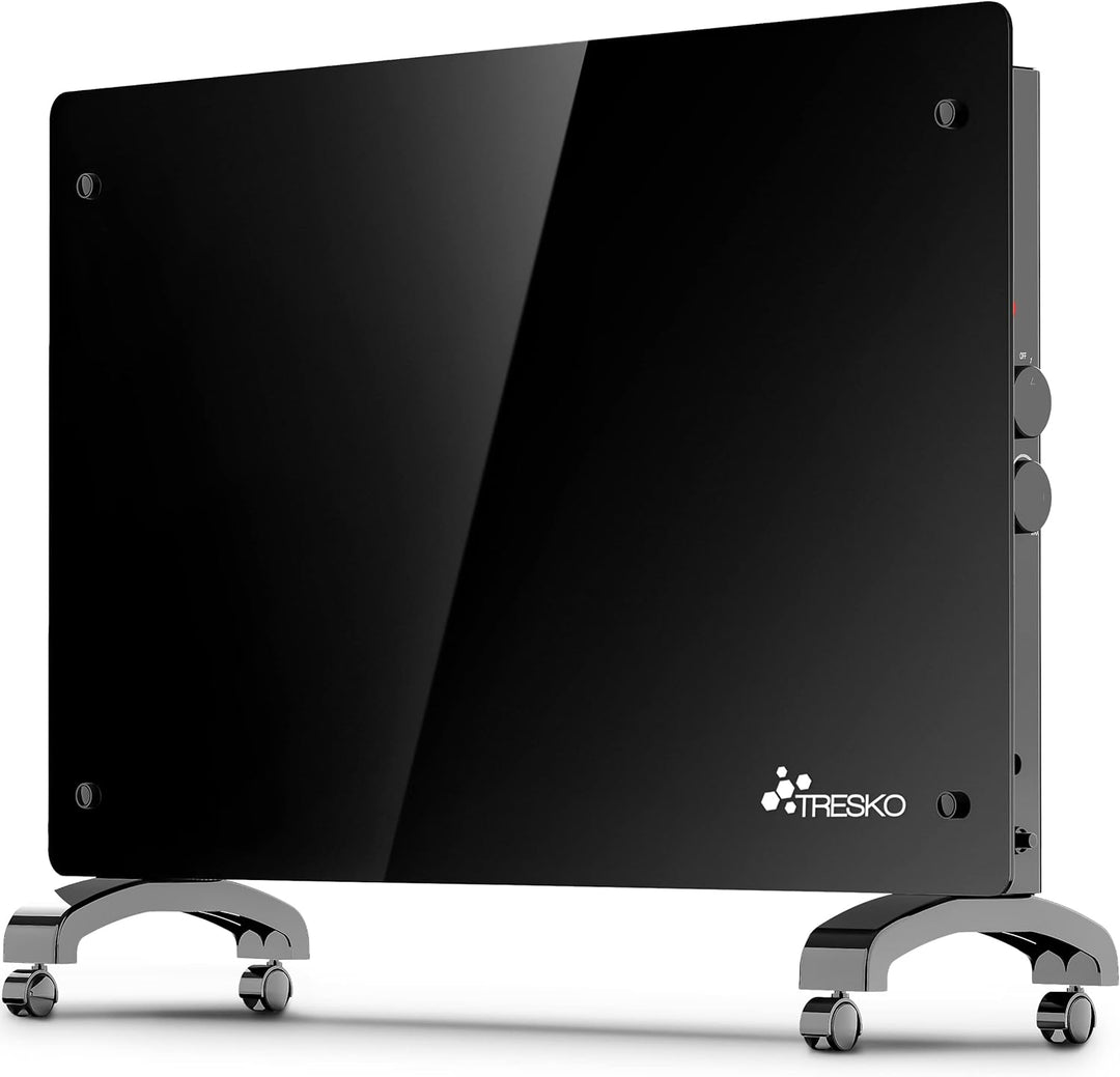 TRESKO® Glaskonvektor Elektroheizung 1500 Watt | Glasheizung elektrisch | Konvektor Heizung Heizkörp