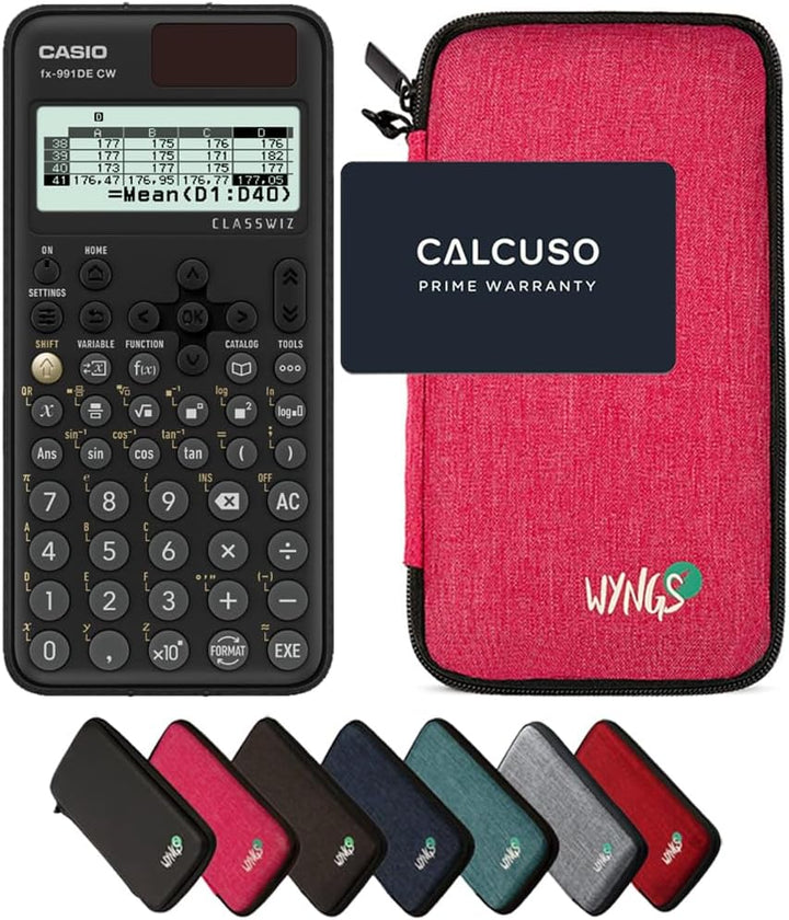 CALCUSO Sparpaket: Casio FX-991DE CW ClassWiz technisch-wissenschaftlicher Schulrechner + WYNGS Schu