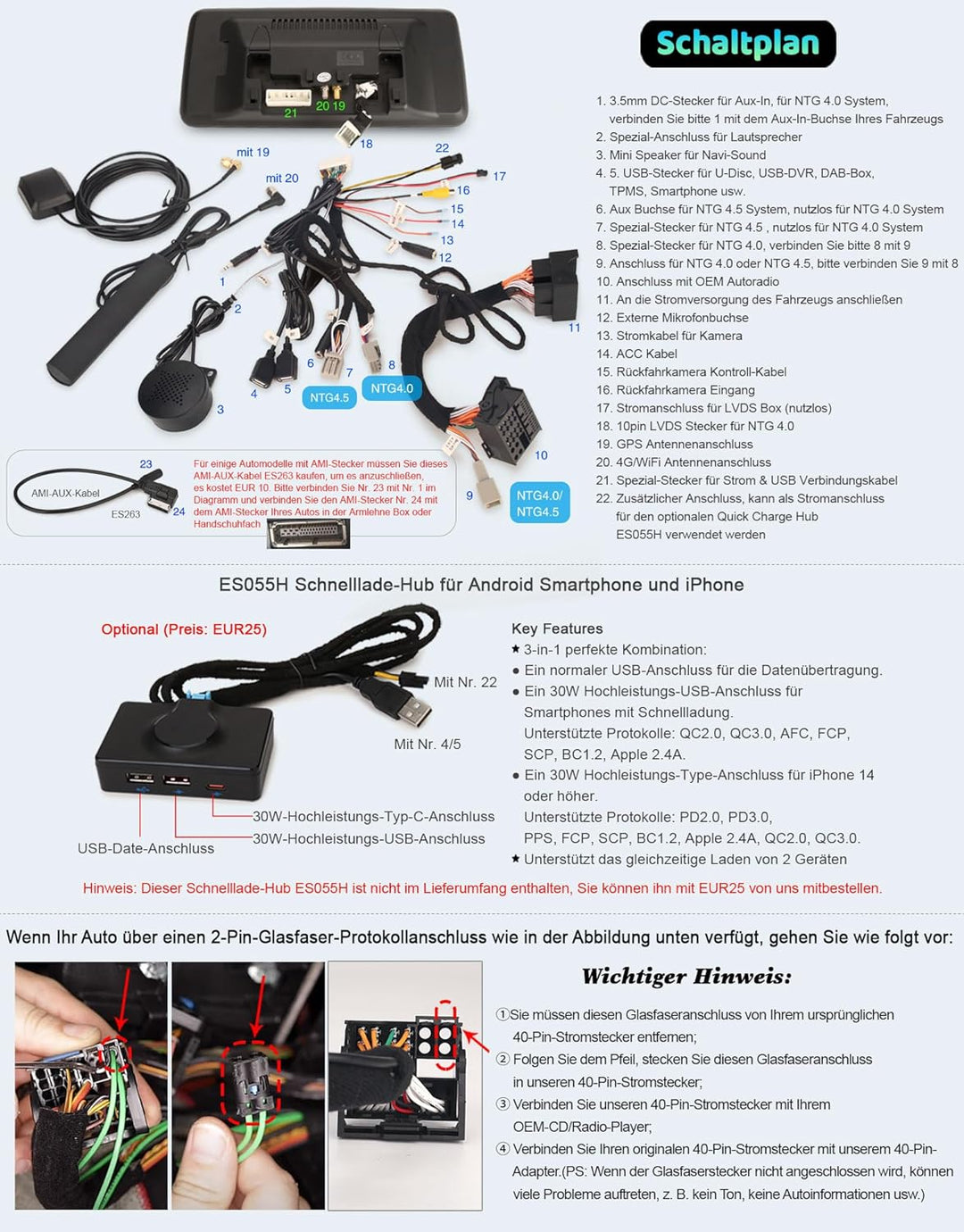 Erisin 10.25 Zoll 8-Kern 4GB+64GB Android 12 Autoradio GPS Navi für Mercedes-Benz GLK-Class X204 (20