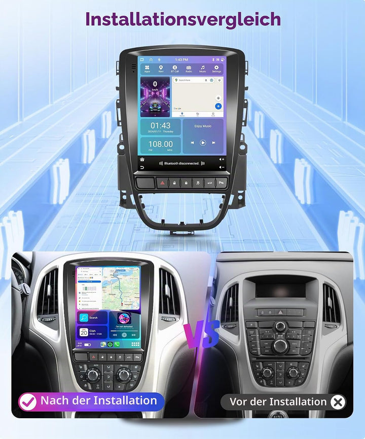 Rimoody 4G+64G Android Autoradio für Opel Astra J Buick Excelle XT GT 2009-2016 9.7 Zoll Kabellos Ca