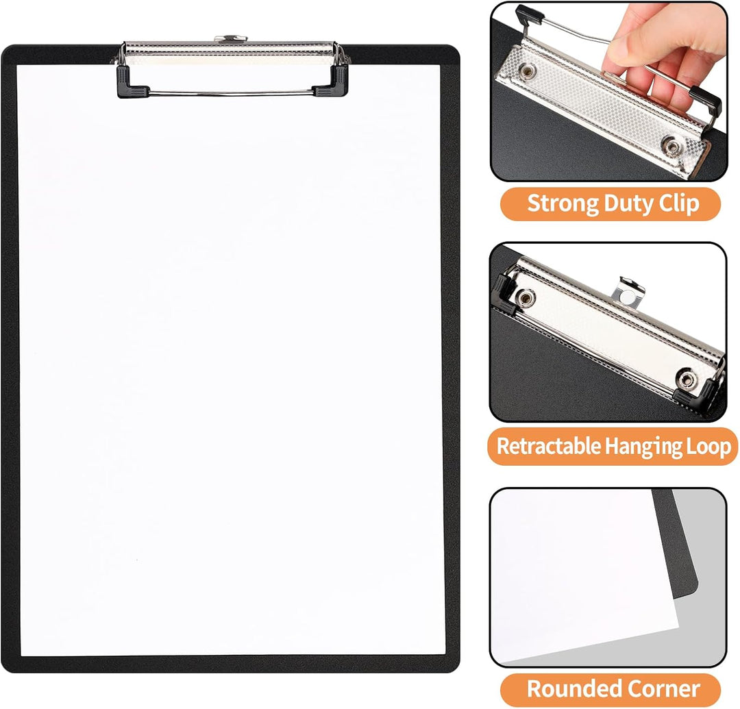 (8 Stück) Klemmbrett A4, Schreibbrett Klemmbretter mit Metalklemme und Stifthalter, Clipboard Schrei