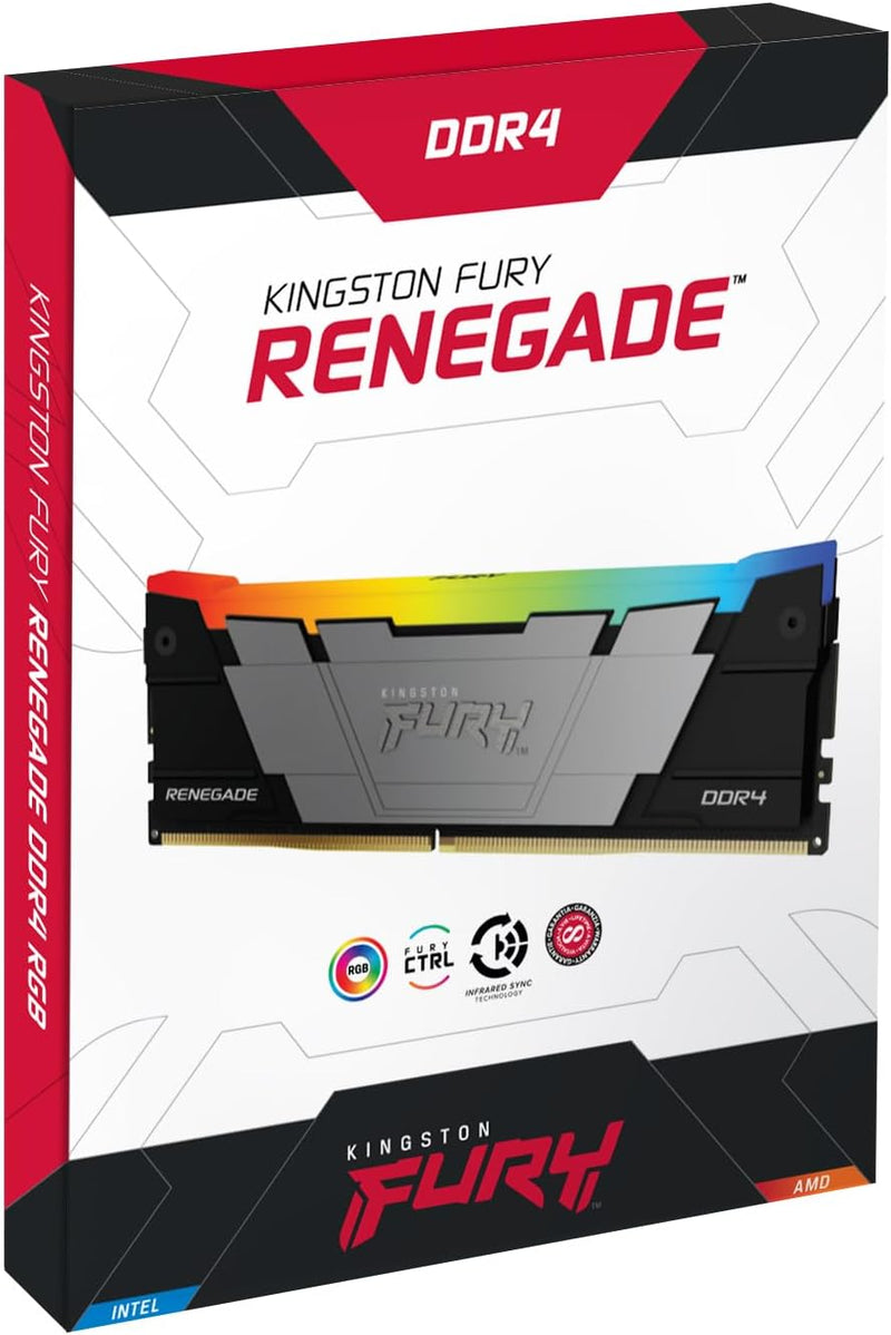 Kingston Fury Renegade RGB 16GB 3200MT/s DDR4 CL16 DIMM (Kit mit 2) Desktop Gaming Speicher - KF432C