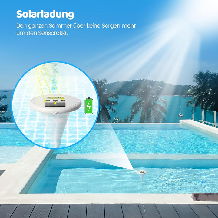 briidea Kabelloses Digitales Schwimmbad-Wasserprüfgerät Mit Zwei Displays &amp; Hochpräziser Elektrode Z