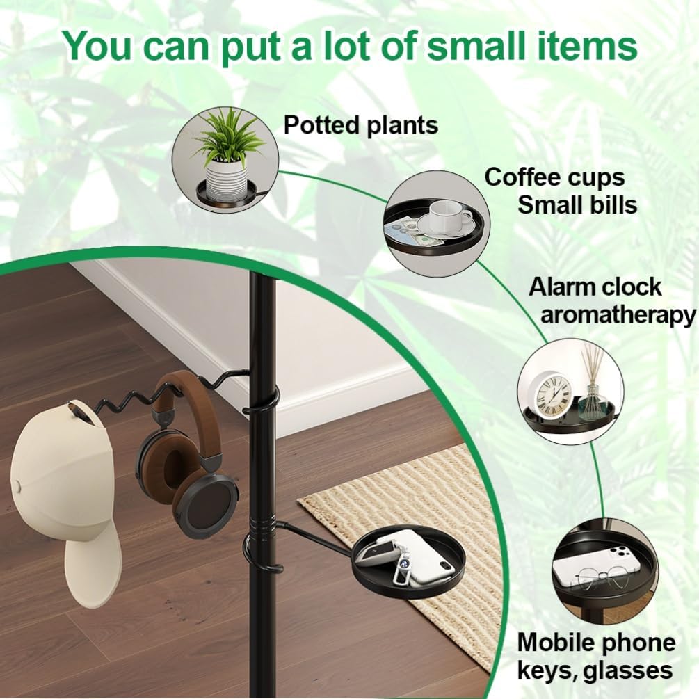 BAOYOUNI 4 Ebenen Teleskop Blumenregal, Pflanzenständer Indoor aus Kohlenstoffstahl, Höhenverstellba