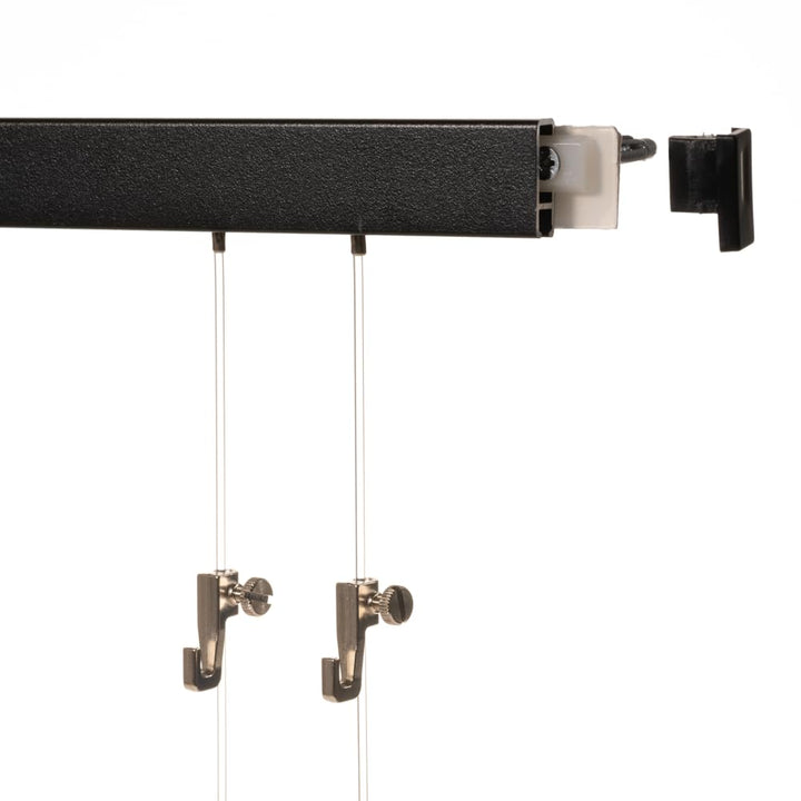 2 Meter (1 x 2m) SOFT-RAIL® Bilderschienen Set BUDGET (M), Schwarz Feinstruktur, versch. Längen und