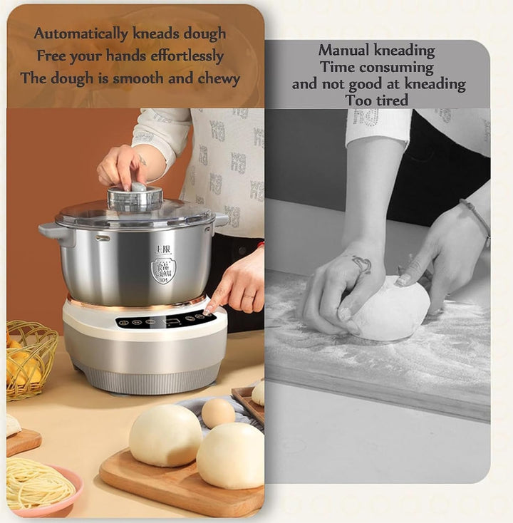 Teigmaschine mit Fermentfunktion, professioneller Edelstahl-Maker mit Timing, geteiltes Design, Teig