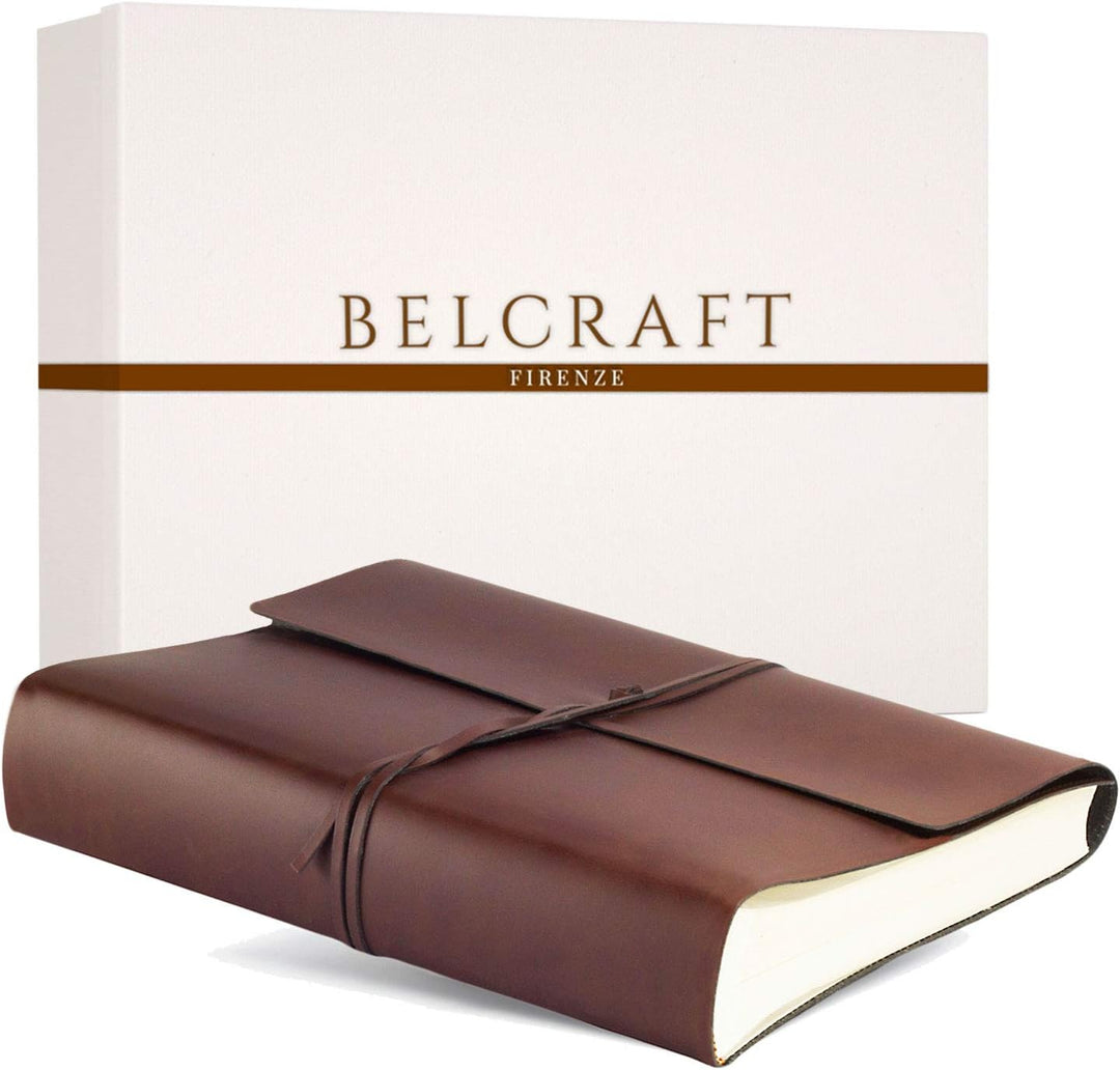 BELCRAFT Vietri Fotoalbum aus recyceltem Leder, Handgearbeitet in klassischem italienischem Stil, Ge