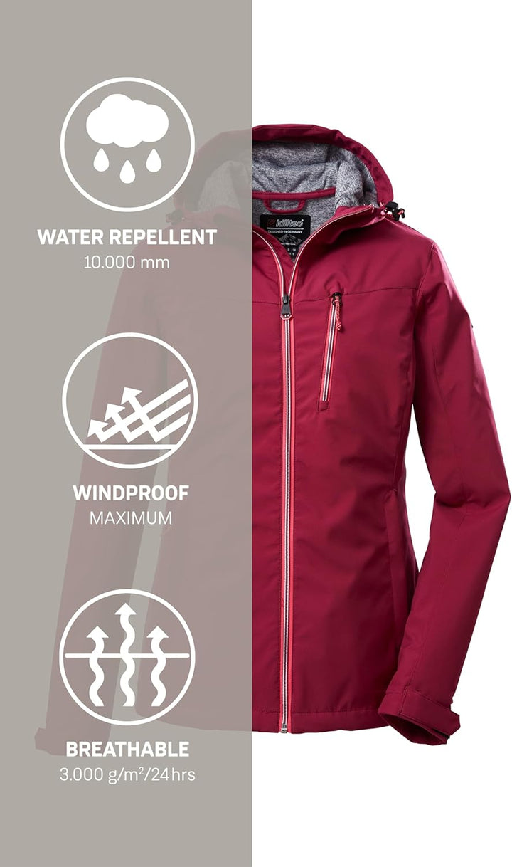 Killtec Damen Kos 89 Wmn Sftshll Jckt Softshelljacke/Outdoorjacke mit Kapuze, dunkelrose