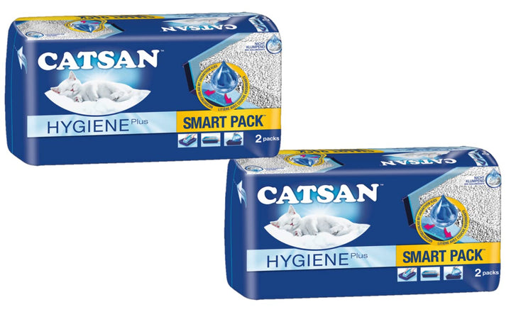 CATSAN Smart Pack – Nichtklumpende Katzenstreu auf saugfähigem Vlies – 2 Packungen mit 4 Packs 16L (