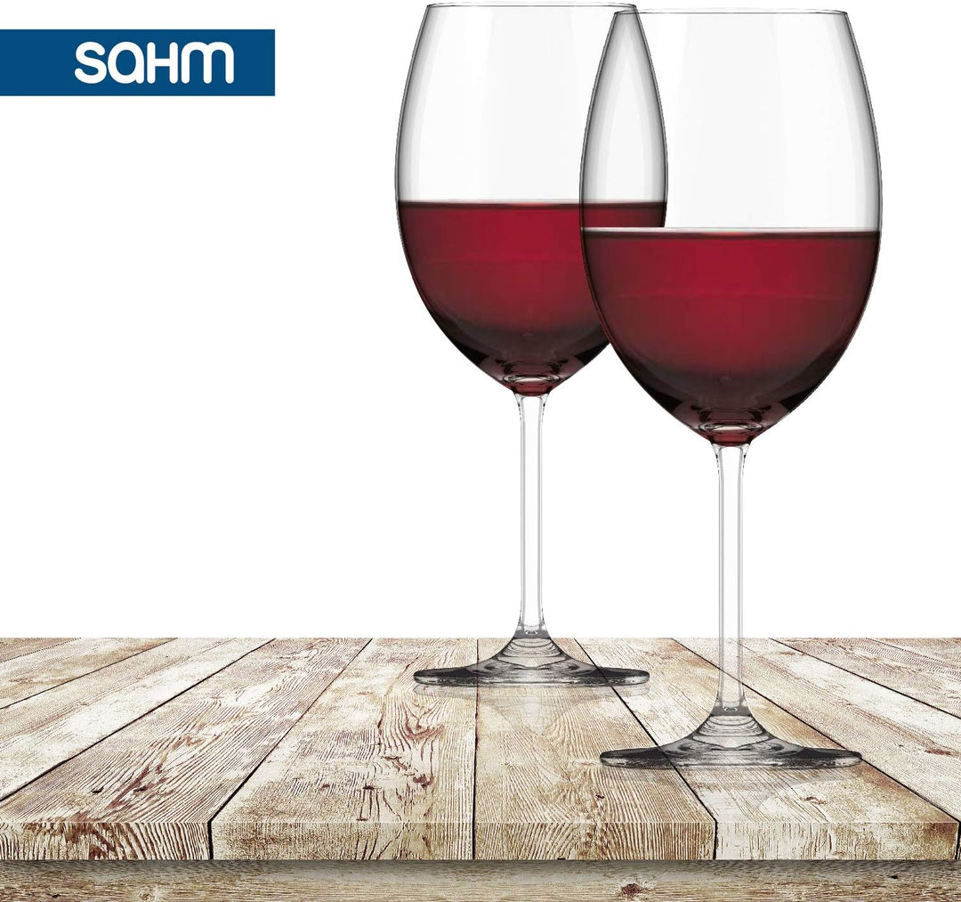 Sahm Rotweingläser Gross bauchig 6er Set - 580ml Weingläser Rotwein - Rotweingläser 6er Set Spülmasc