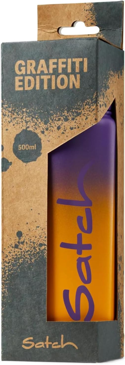 satch Trinkflasche aus Edelstahl BPA-frei 0,5l, Auslaufsicher und Kohlensäure geeignet, für Heisse u