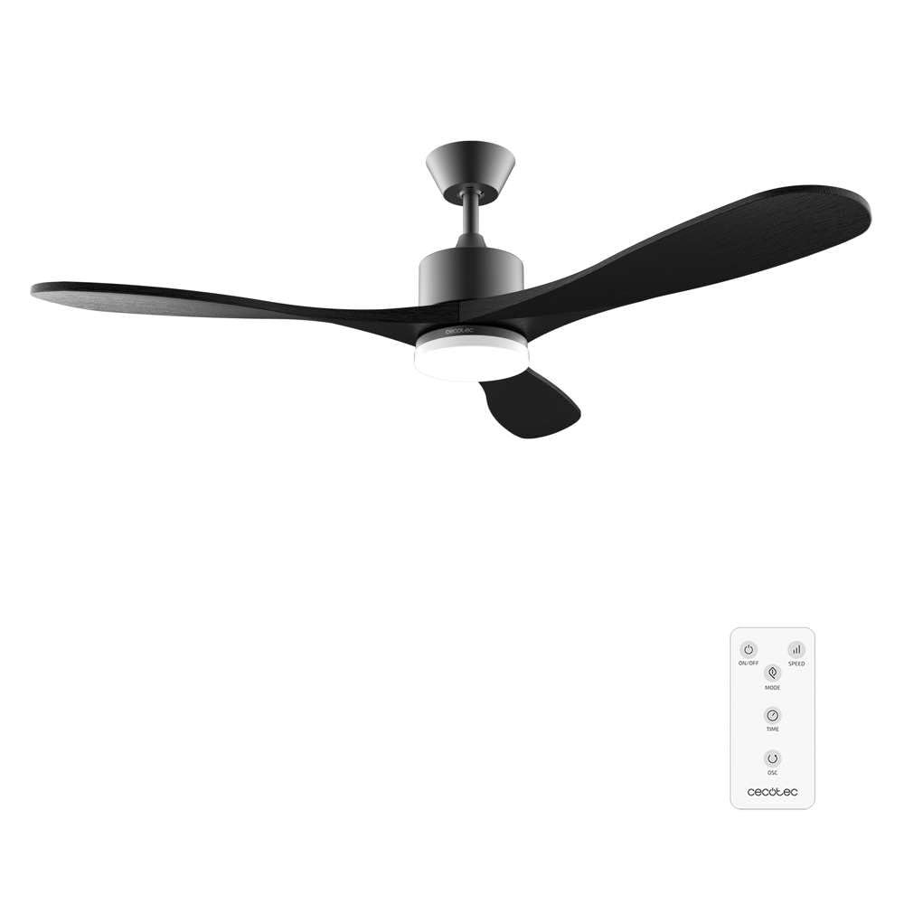 Cecotec Deckenventilator EnergySIlence Aero 5200 Black Design. 40 W, 52“ mit DC Motor, LED Beleuchtu