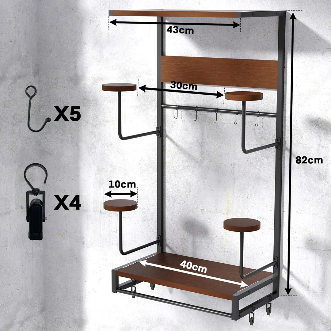 Helm Halterung Wandhalterung, Motorradhelmhalter Plattenständer Display Organizer mit 2 Holzschichtb