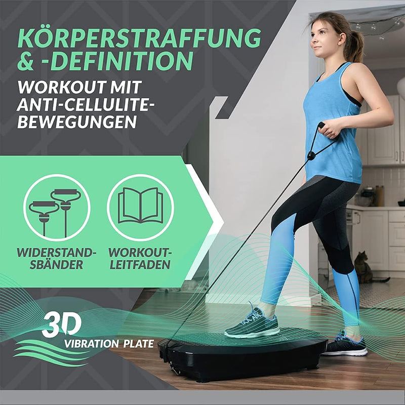 Bluefin Fitness Dual-Motor 3D Vibrationsplatte | Extra Grosse Anti-Rutsch-Oberfläche | Bluetooth Lau