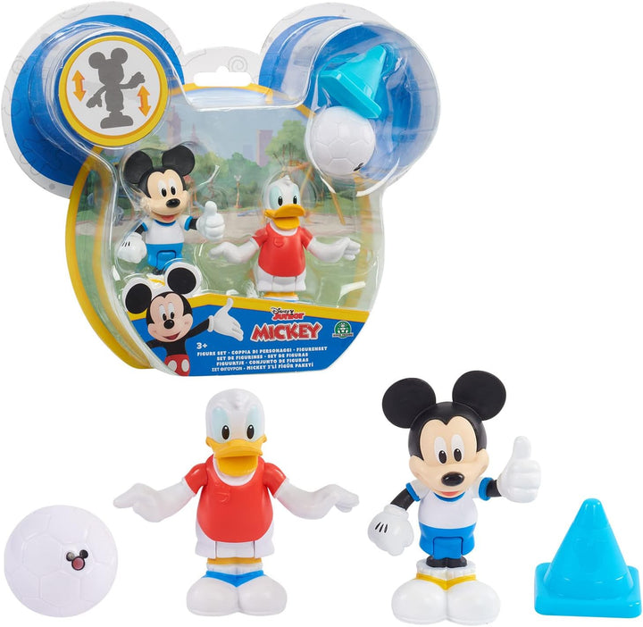 Mickey, 2 bewegliche Figuren, 7,5 cm, mit Zubehör, Fussballspielzeug, für Kinder ab 3 Jahren, McC042