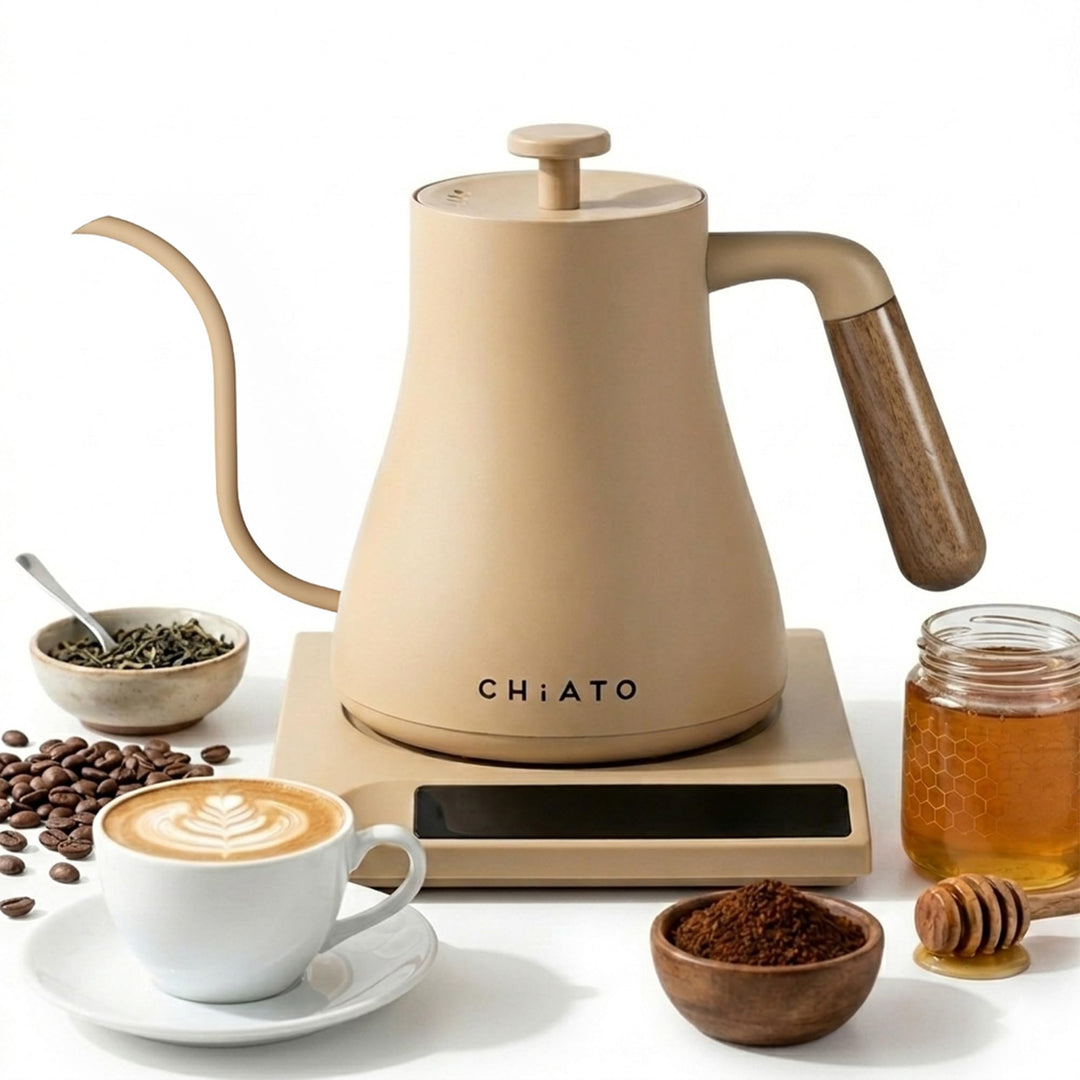flowPLAY Schwanenhals Wasserkocher 0,6L – Gooseneck Kettle Elektrisch für Pour Over Kaffee, Barista