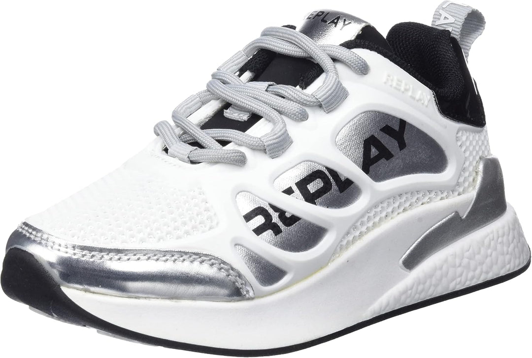 Replay Mädchen Maze Jr Sneaker 30 EU 125white Silver Black, 30 EU 125white Silver Black
