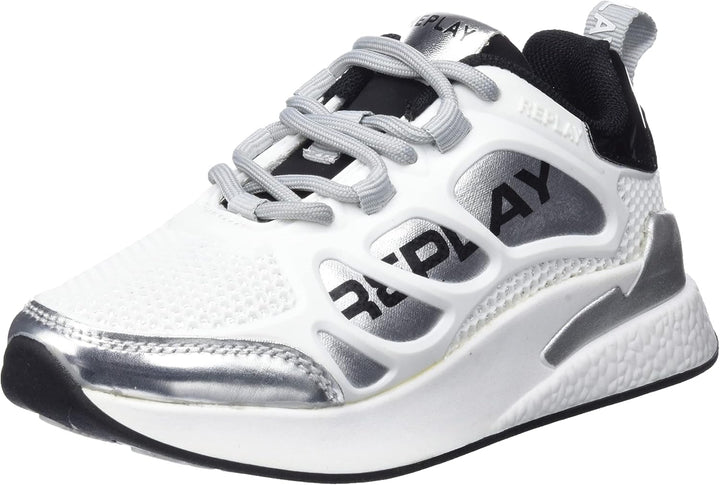 Replay Mädchen Maze Jr Sneaker 30 EU 125white Silver Black, 30 EU 125white Silver Black