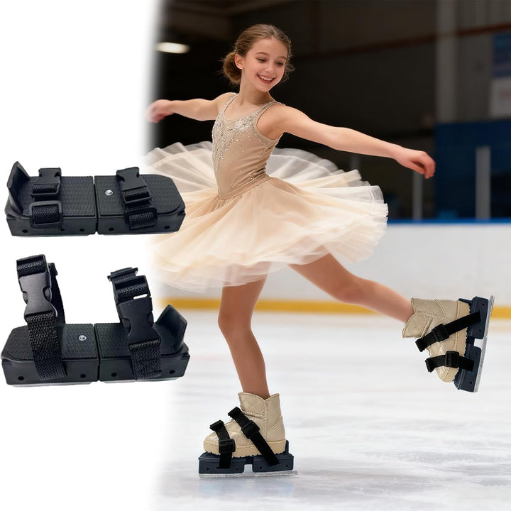 2026 Verstellbare Doppelkufen Eislaufschuhe für Kinder Anfänger Wintertraining mit 2Stücke 16x6x6cm