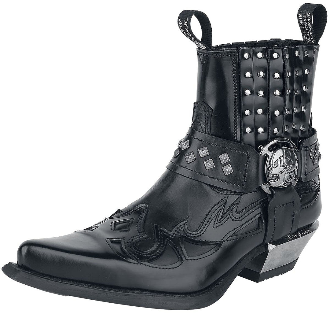 New Rock Antik Männer Boot schwarz EU42 Leder Biker, Industrial, Rockwear