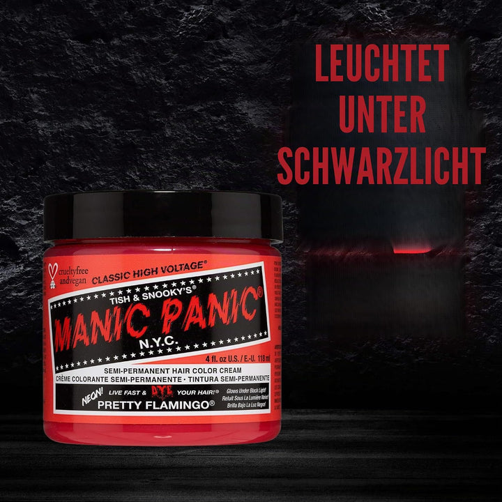 Manic Panic Pretty Flamingo Classic Creme, Vegan, Cruelty Free, Pink Semi Permanent Hair Dye 3 x 118