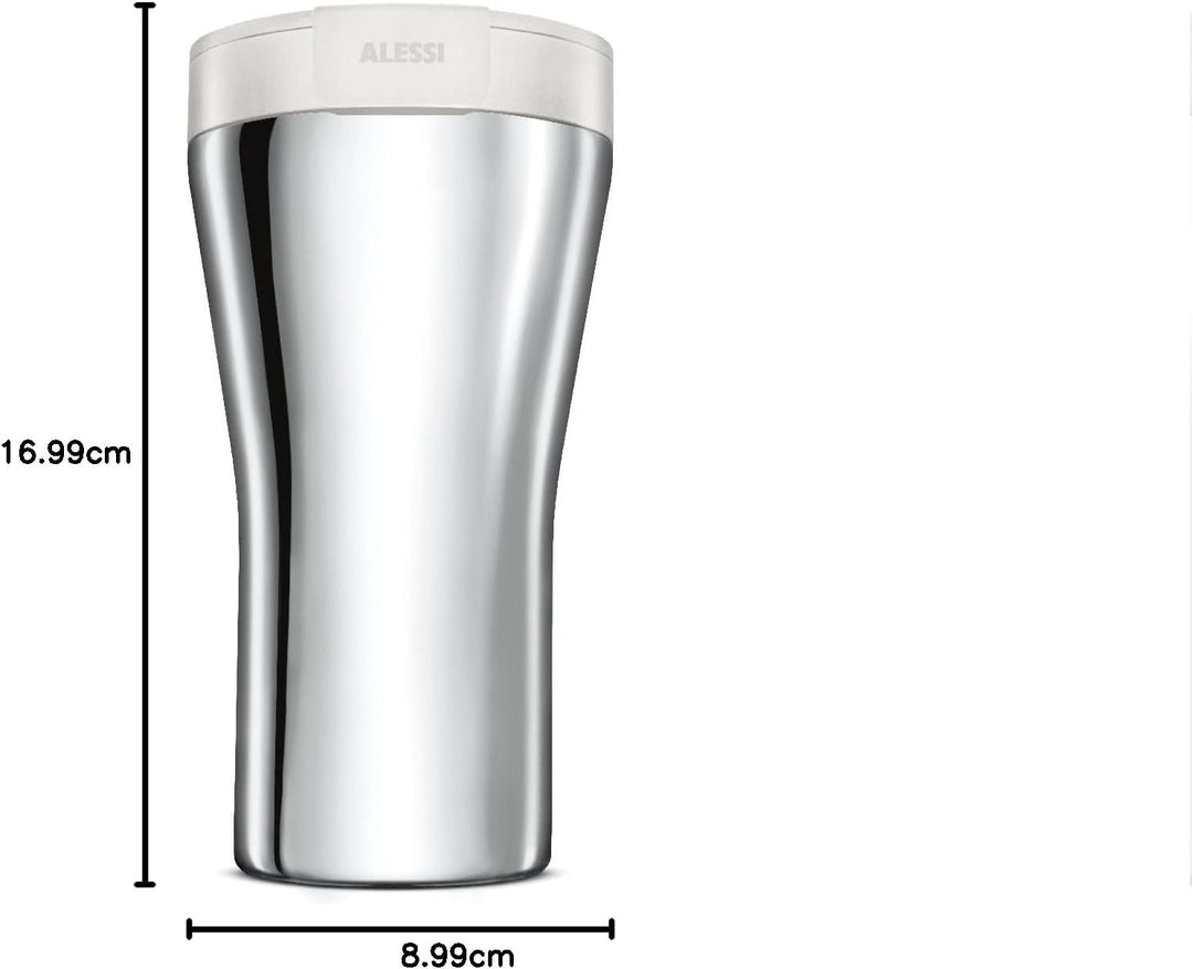Alessi GIA24 W Travel Mug, Stainless Steel, weiss, Weiss